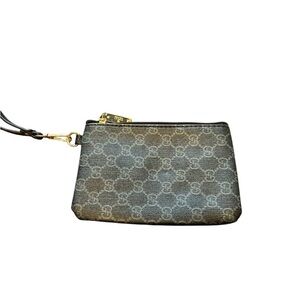 Designer inspired Monogram Wristlet in Black and Gray